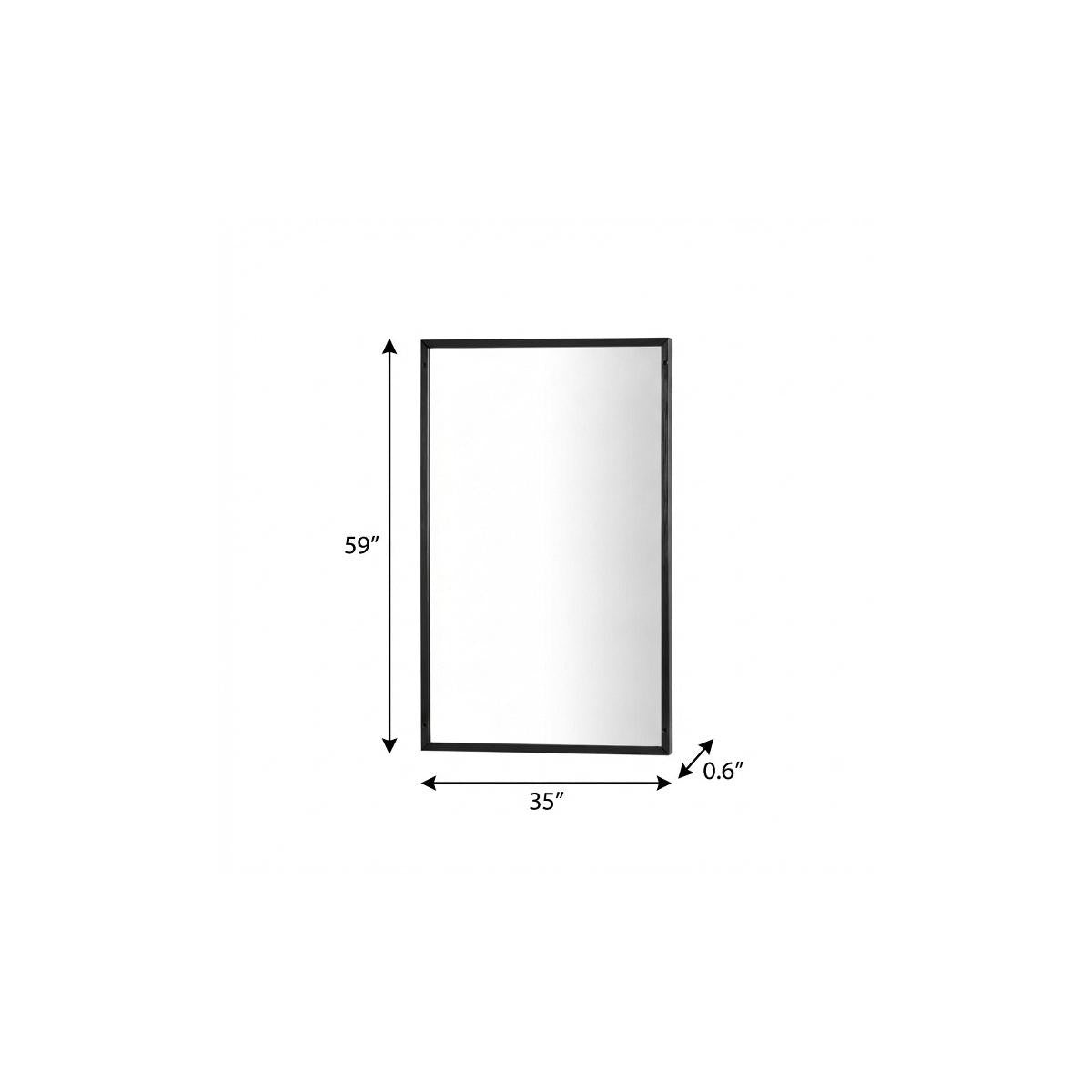 59" Black Metal Framed Standing Mirror
