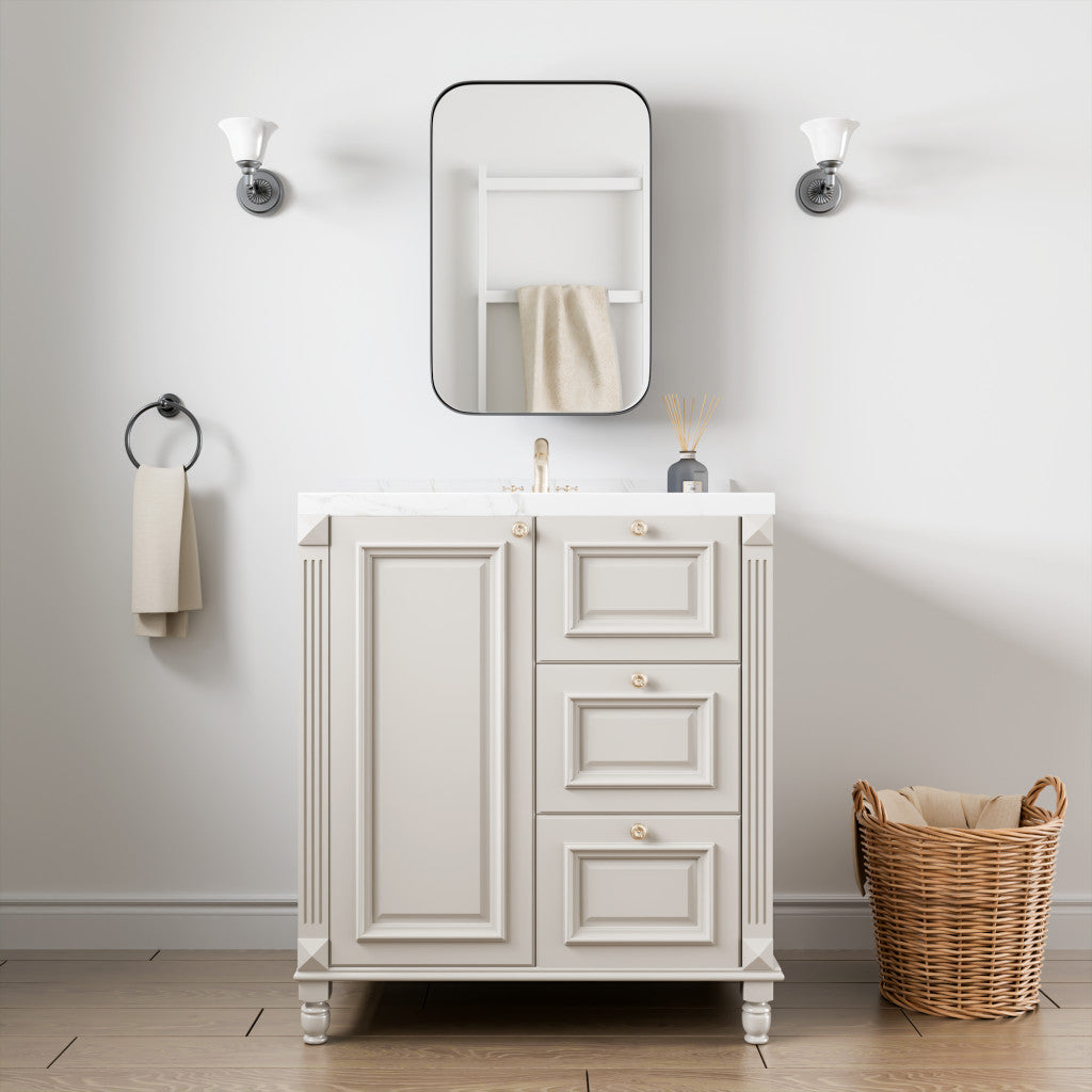 24" Black Metal Framed Bathroom Vanity Mirror With Cabinet