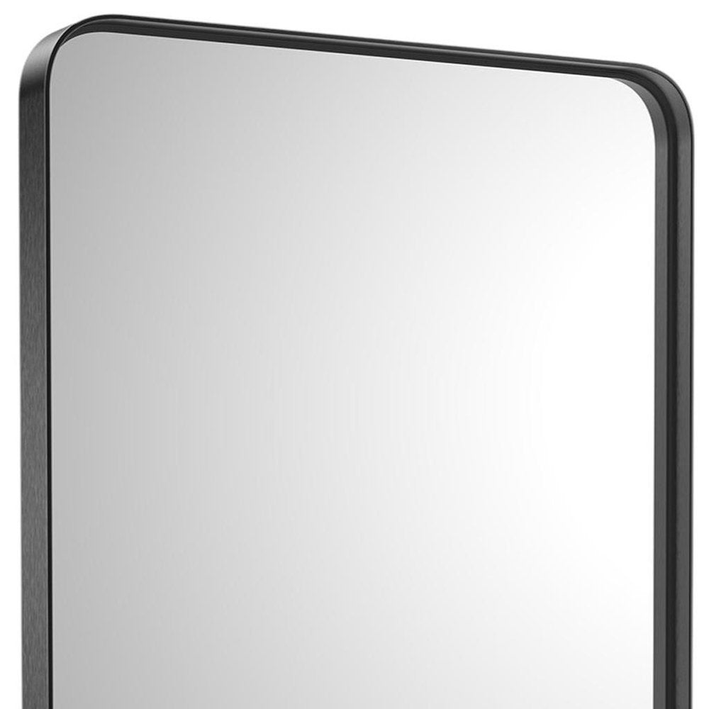 30" Black Metal Framed Bathroom Vanity Mirror