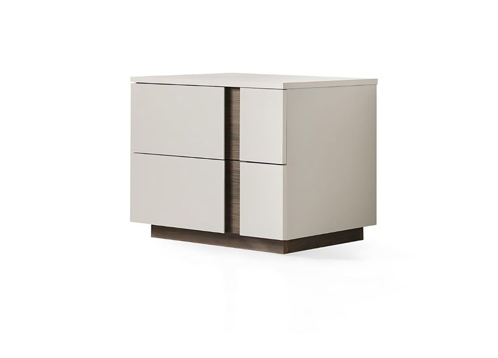 20" Light Gray Wood Two Drawer Nightstand