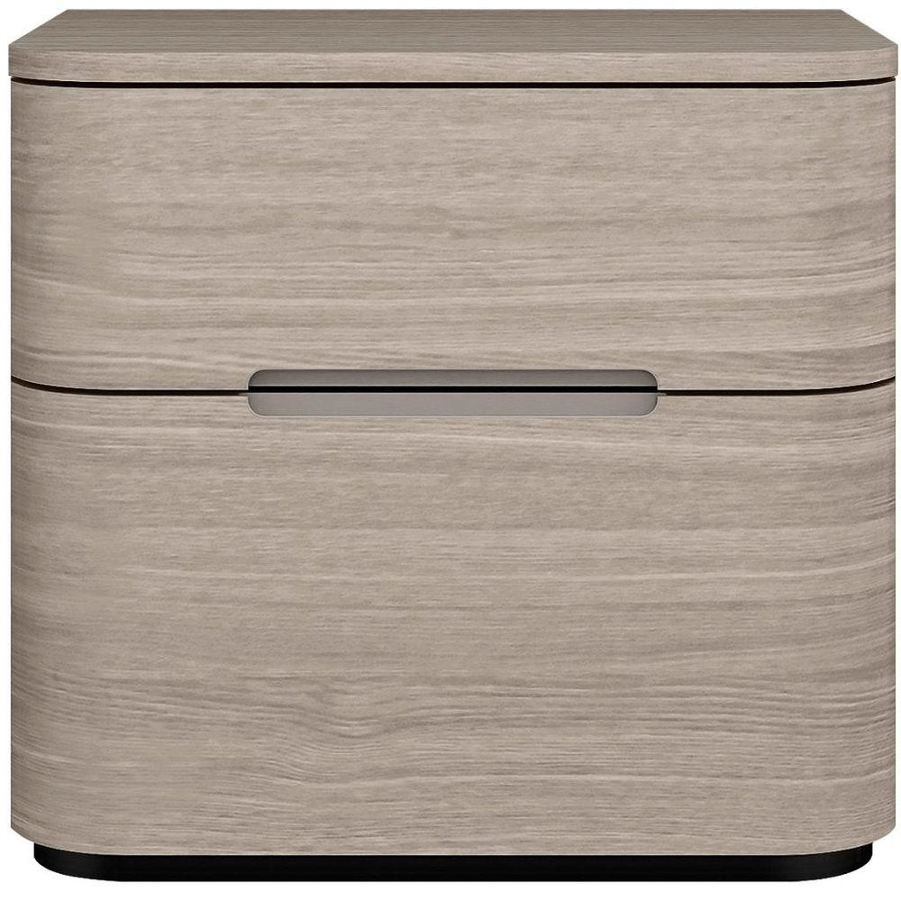 20" Beige Wood Two Drawer Nightstand