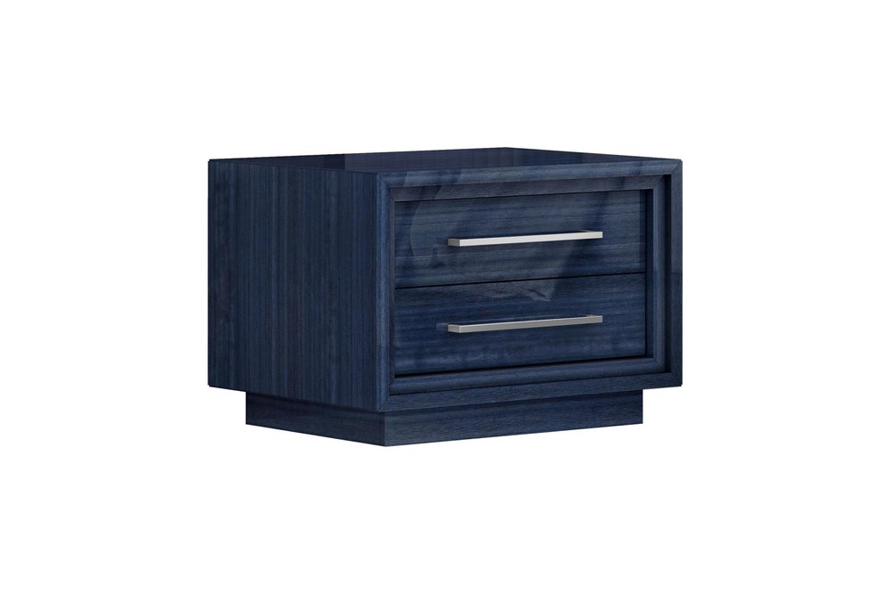 21" Sapphire Blue Wood Two Drawer Nightstand