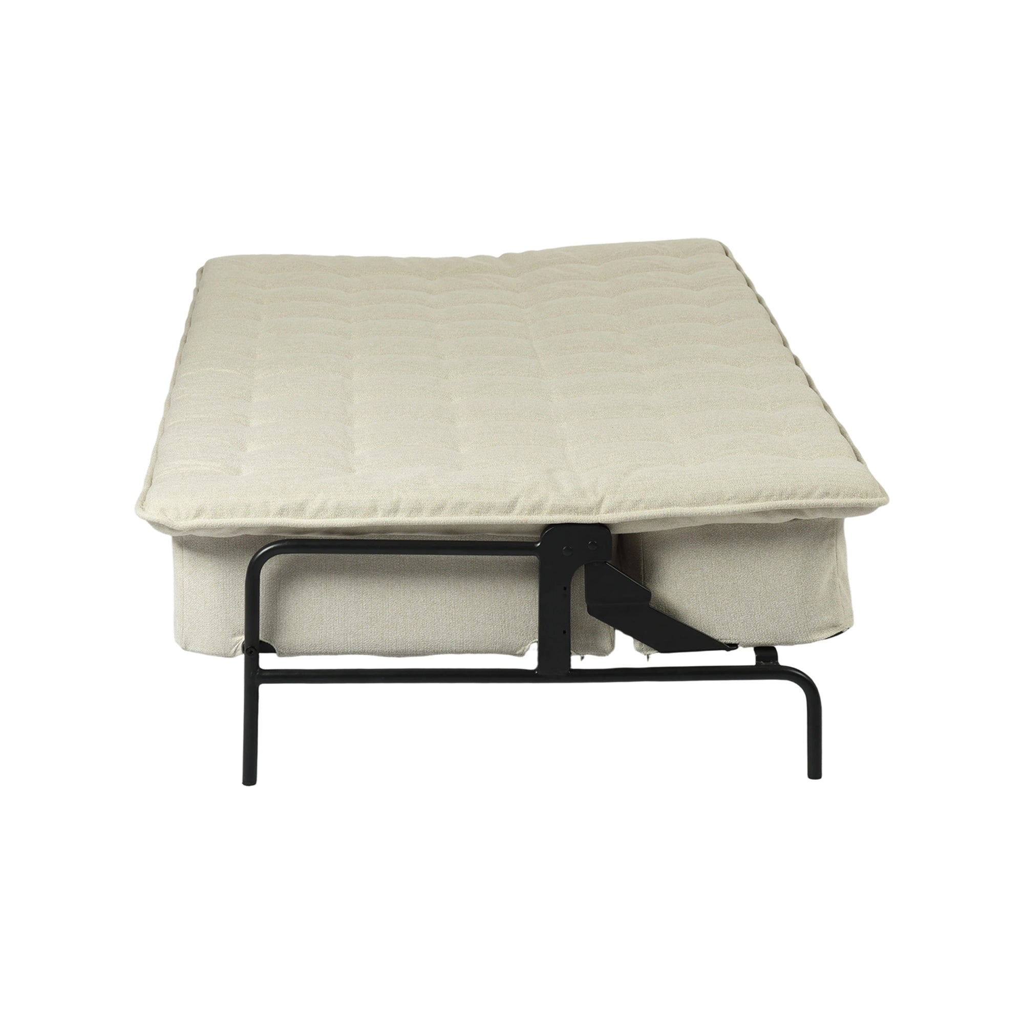 77" Beige Upholstered Convertible Futon Sleeper Sofa