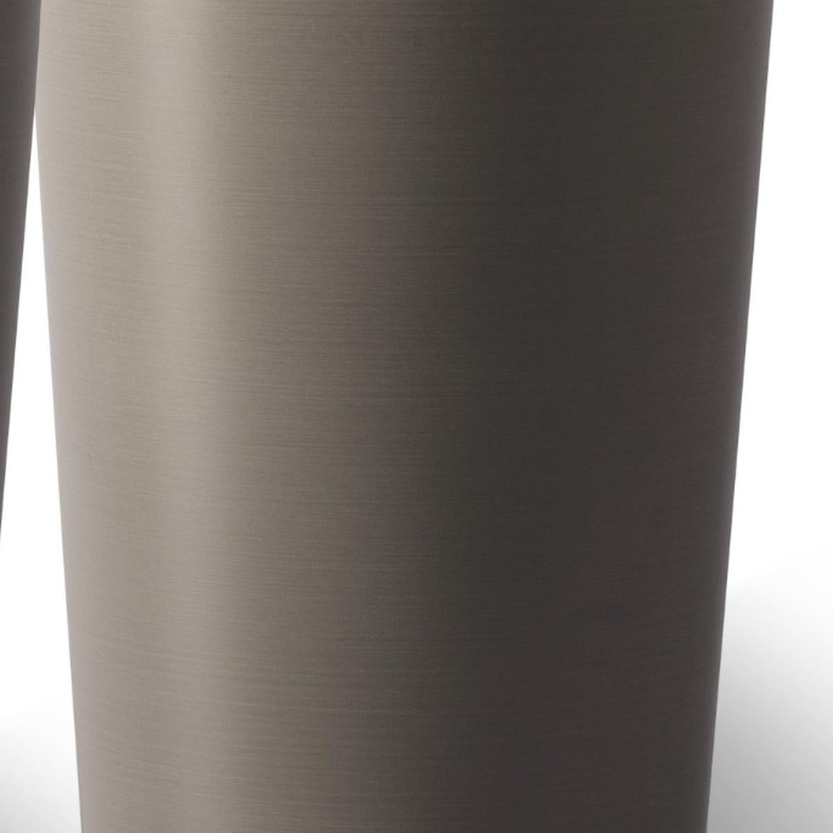 Set of Two Brown Heavy Duty Plastic Cylindrical Planter Pots