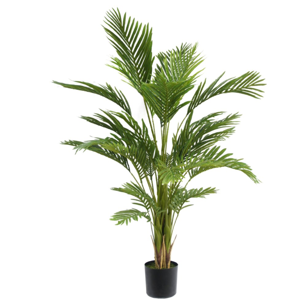 71" Green Artificial Palm Tree In Cylindrical Black Pot