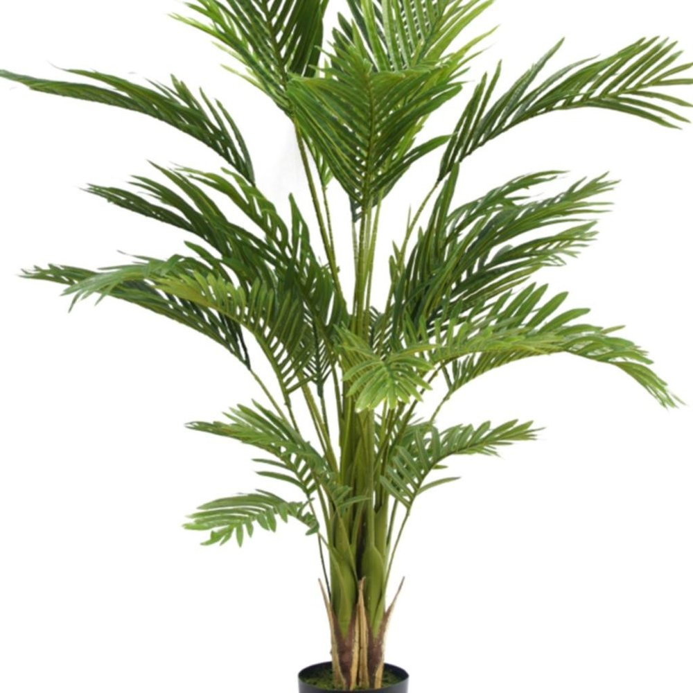 71" Green Artificial Palm Tree In Cylindrical Black Pot