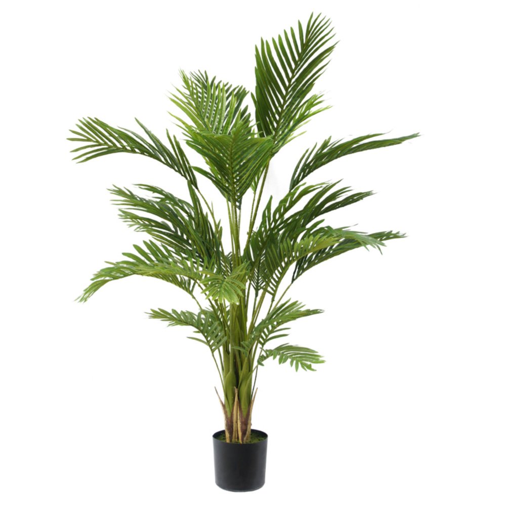 71" Green Artificial Palm Tree In Cylindrical Black Pot