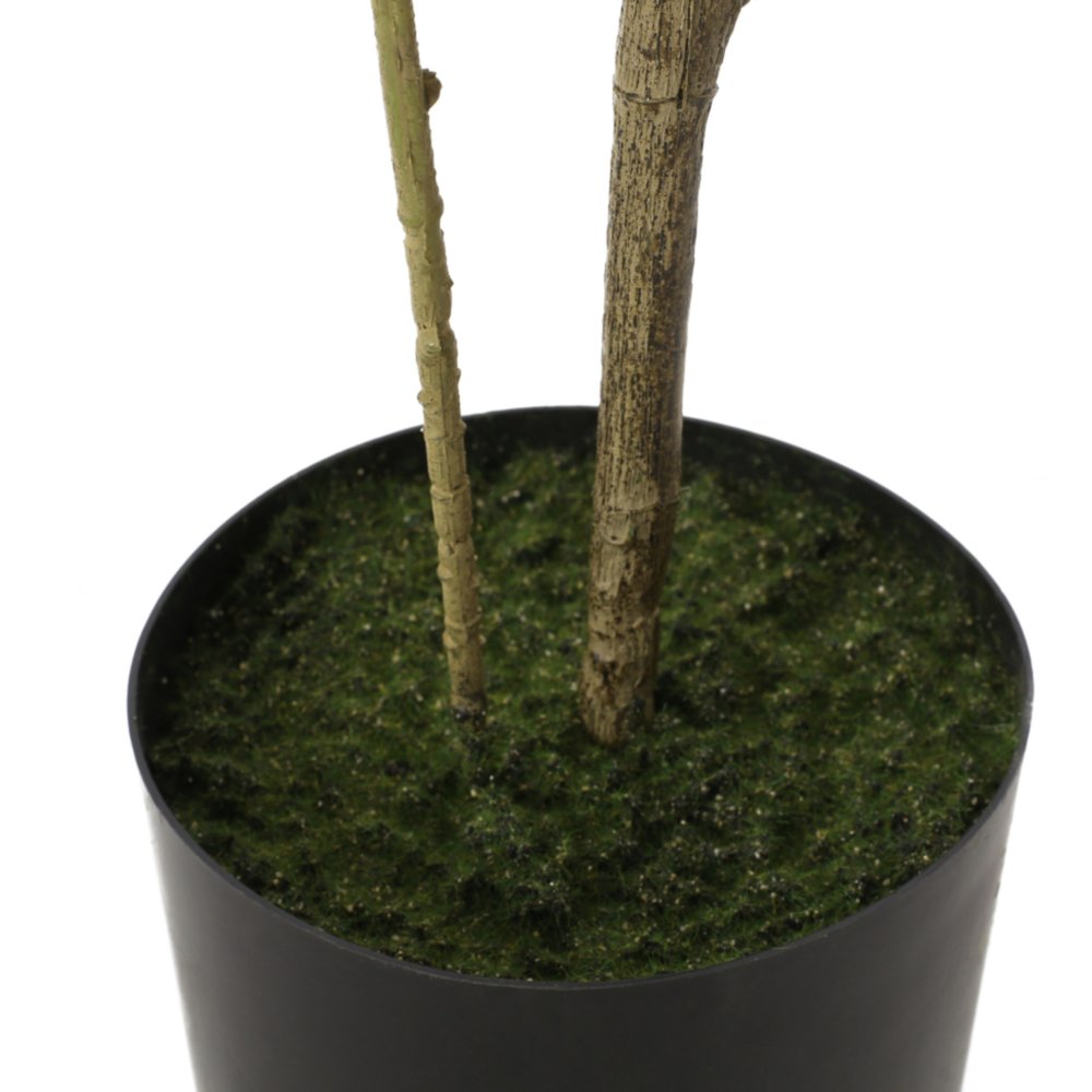 47" Green Artificial In Cylindrical Black Pot