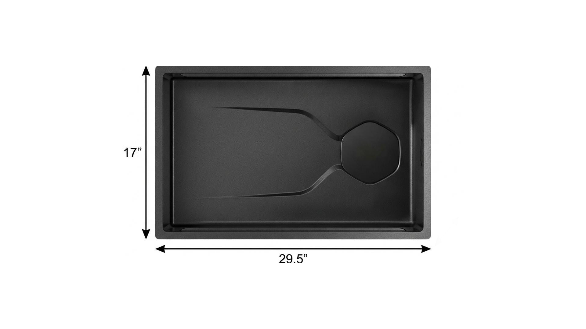 9" X 30" Black Stainless Steel Undermount Kitchen Sink