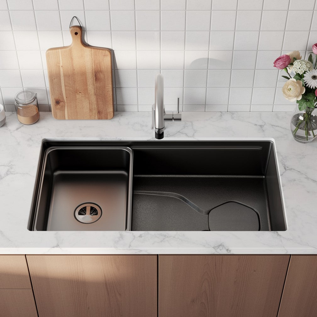 9" X 30" Black Stainless Steel Undermount Kitchen Sink