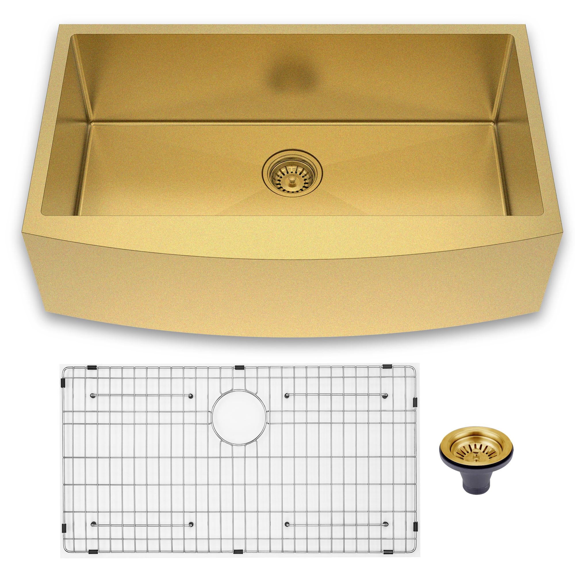10" X 33" Gold Stainless Steel Undermount Kitchen Sink