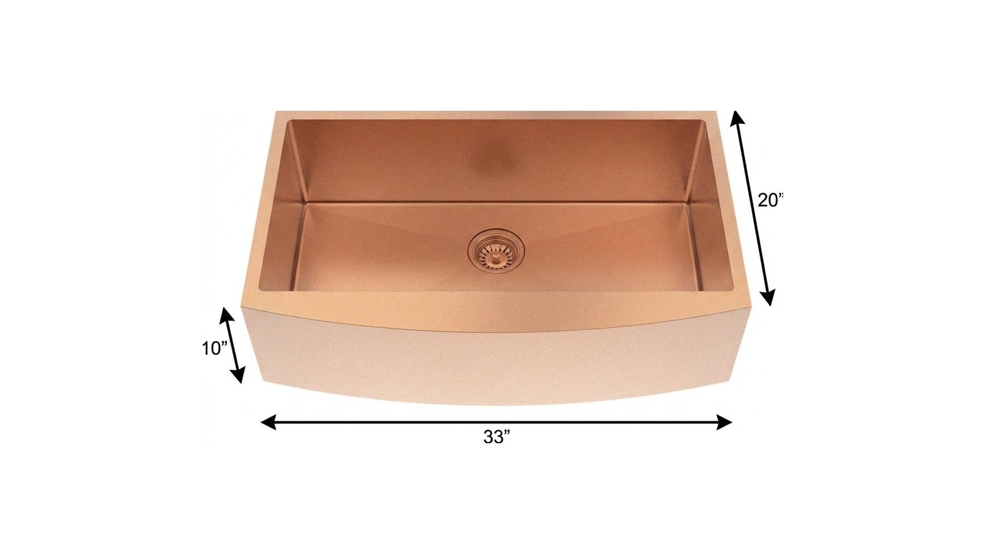10" X 33" Gold Stainless Steel Undermount Kitchen Sink