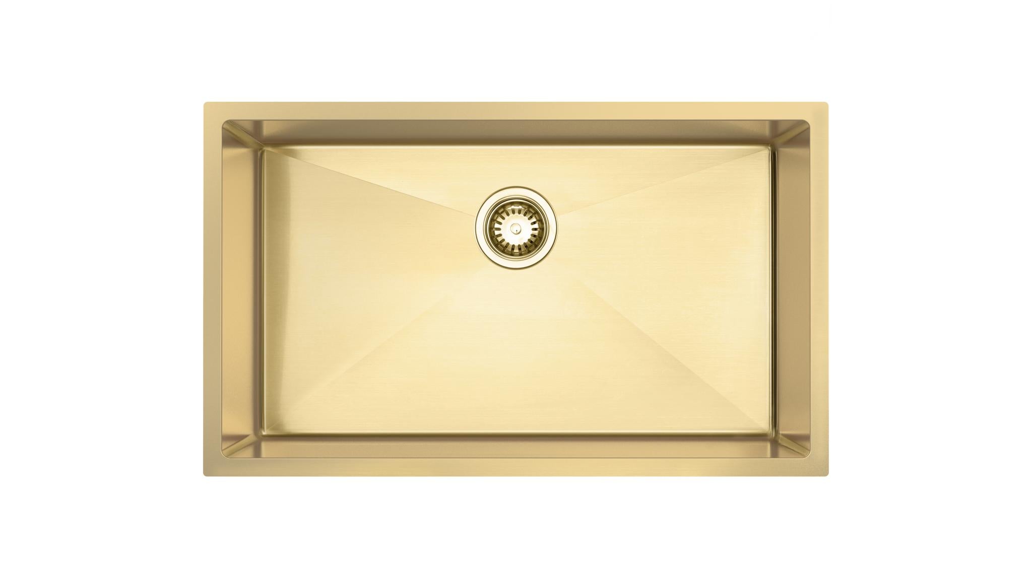 10" X 30" Gold Stainless Steel Undermount Kitchen Sink