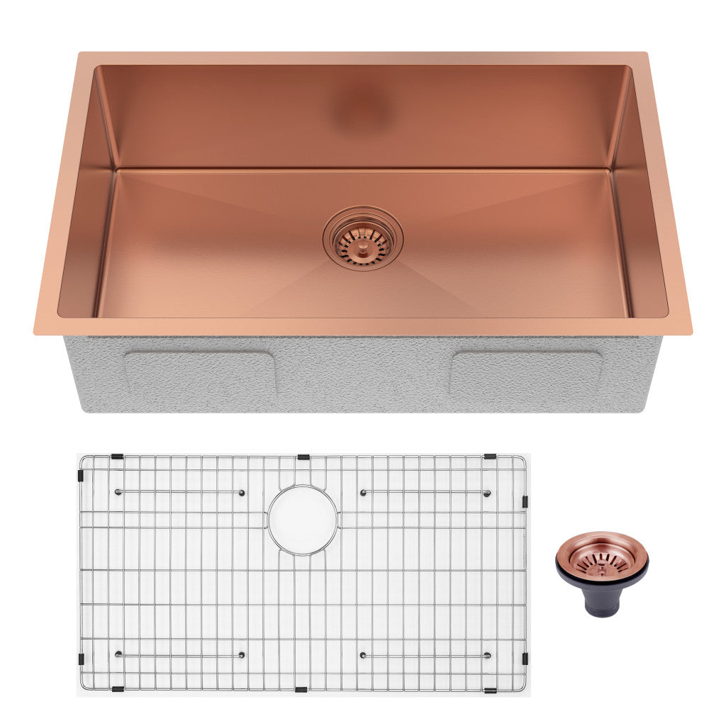 10" X 30" Gold Stainless Steel Undermount Kitchen Sink