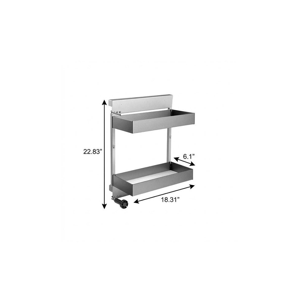 23" Silver Stainless Steel Kitchen Cabinet Insert