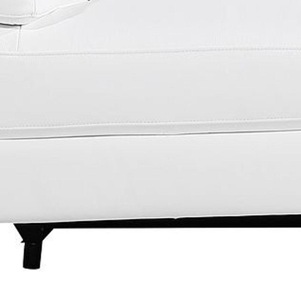 103" Dark Gray Top Grain Leather Reclining Metal USB Sofa