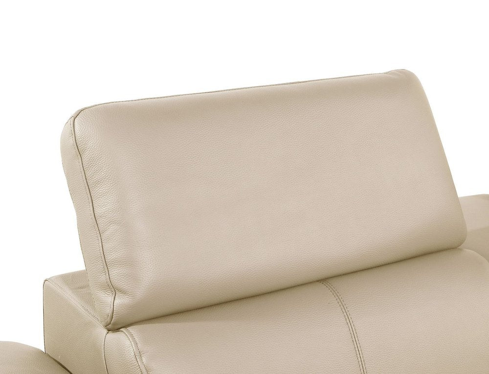 129" Dark Gray Top Grain Leather Reclining Metal USB Sofa