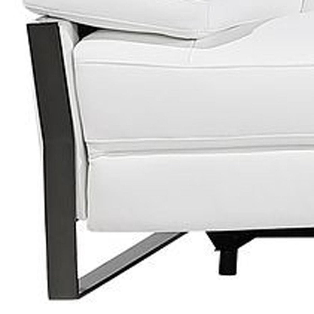 169" Dark Gray Top Grain Leather Reclining Metal USB Sofa