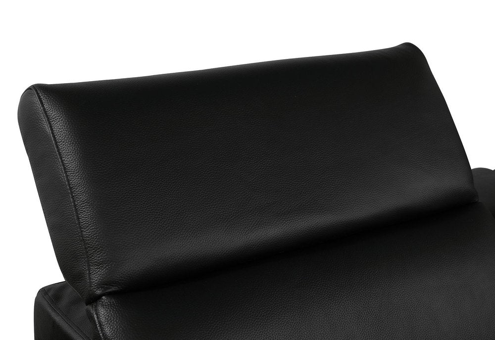 100" Beige Top Grain Leather Reclining Metal USB Sofa