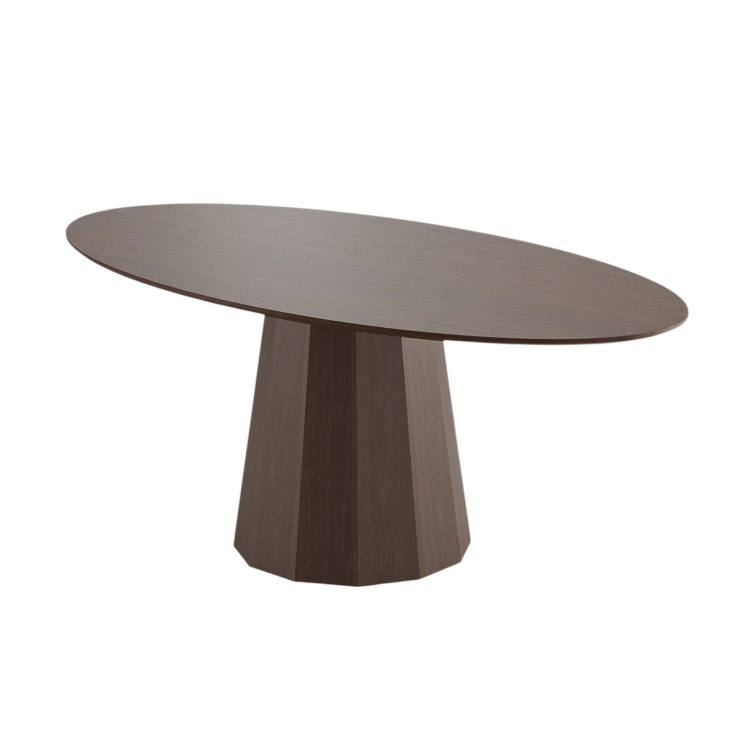 86" Walnut Solid Wood Double Pedestal Base Oval Dining Table