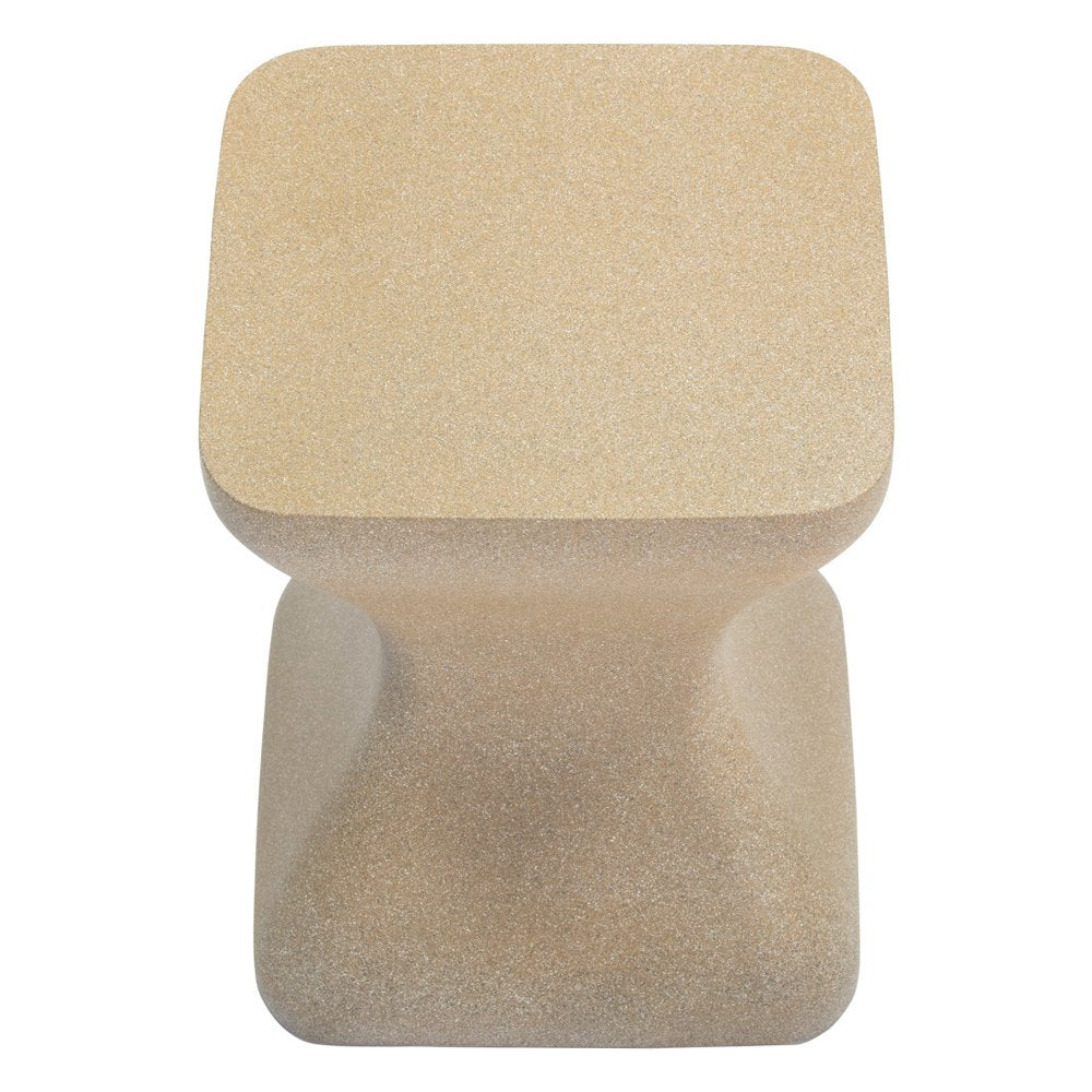 14" Taupe Faux Concrete Outdoor Side Table