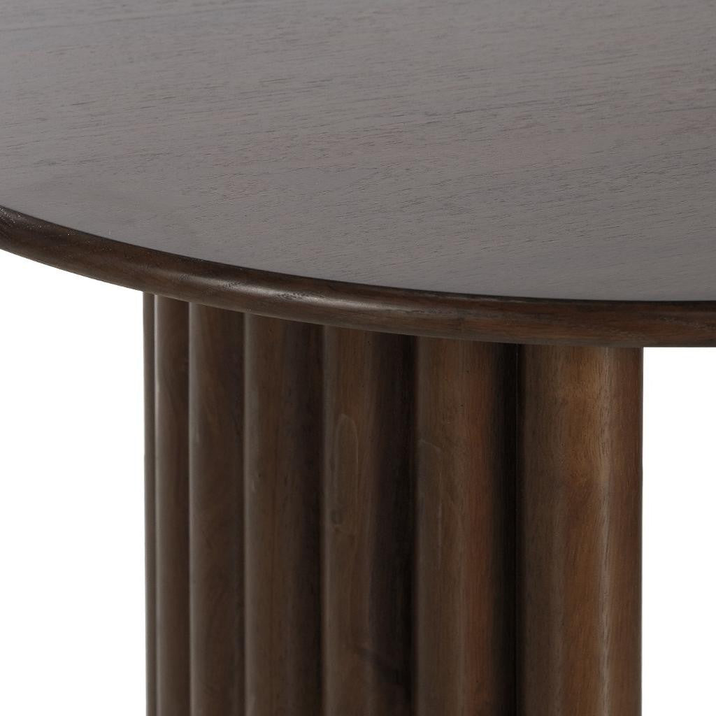 67" Walnut Solid Wood Double Pedestal Base Oval Dining Table