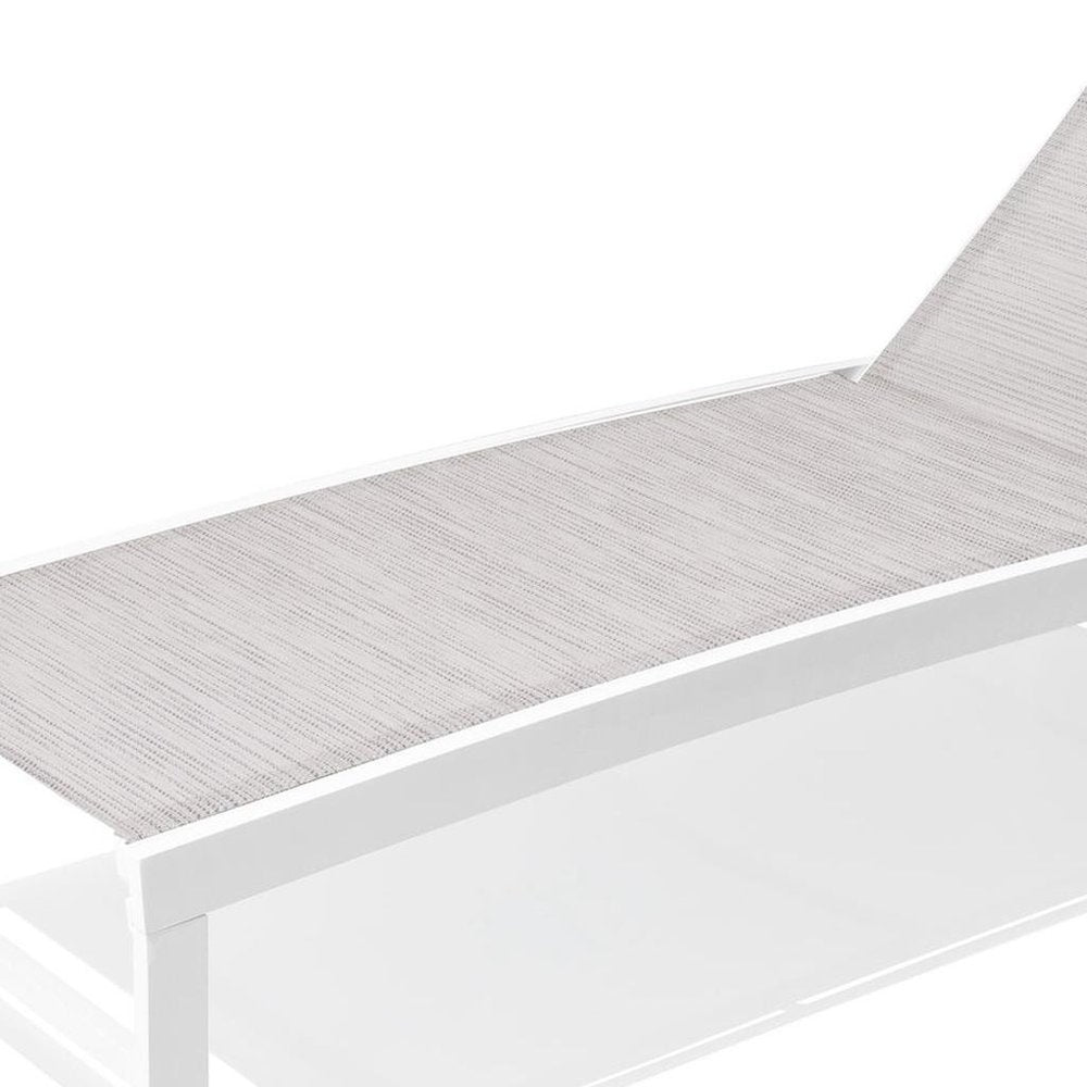 60" Silver Aluminum Six Position Adjustable Outdoor Chaise Lounge
