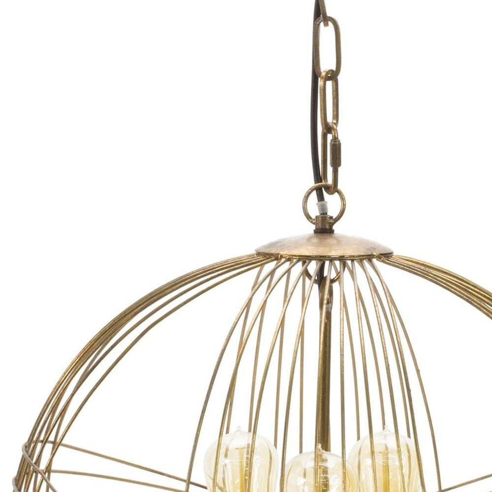 Gold Iron Sphere Ceiling Light