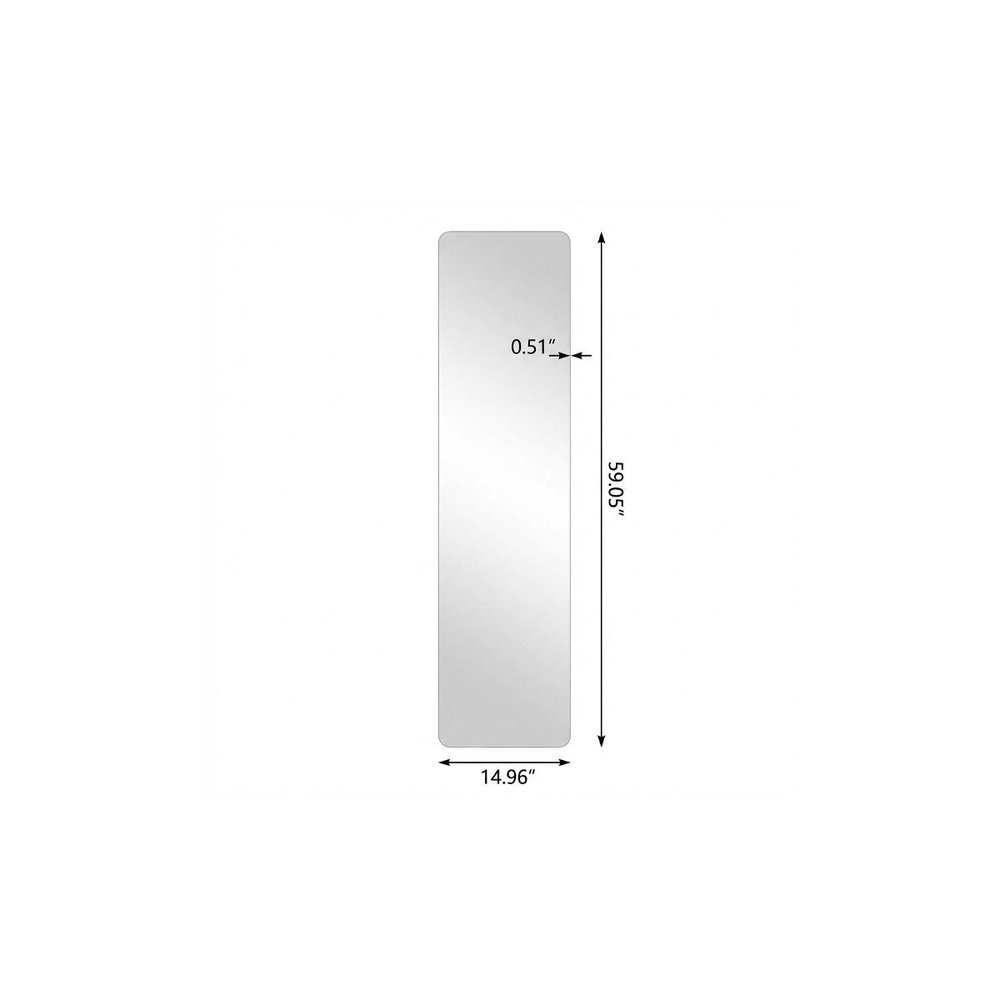 59" Silver Frameless Full Length Hanging Mirror