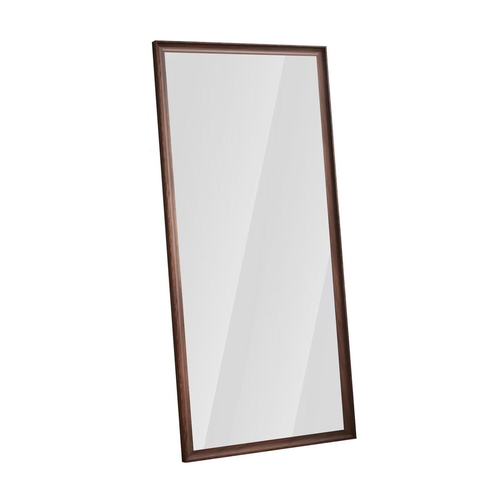 71" Brown Wood Wall Mounted And Leaning Framed Full Length Mirror