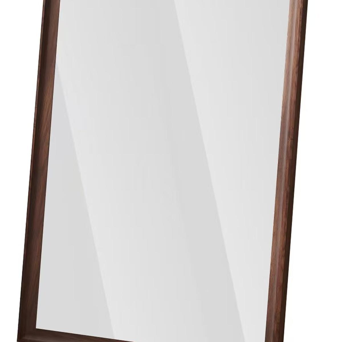 71" Brown Wood Wall Mounted And Leaning Framed Full Length Mirror