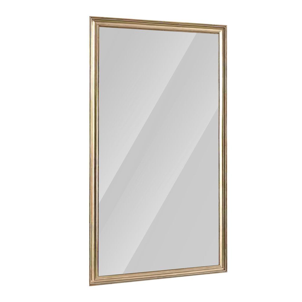 71" Golden Brown Wood Wall Mounted And Leaning Framed Full Length Mirror