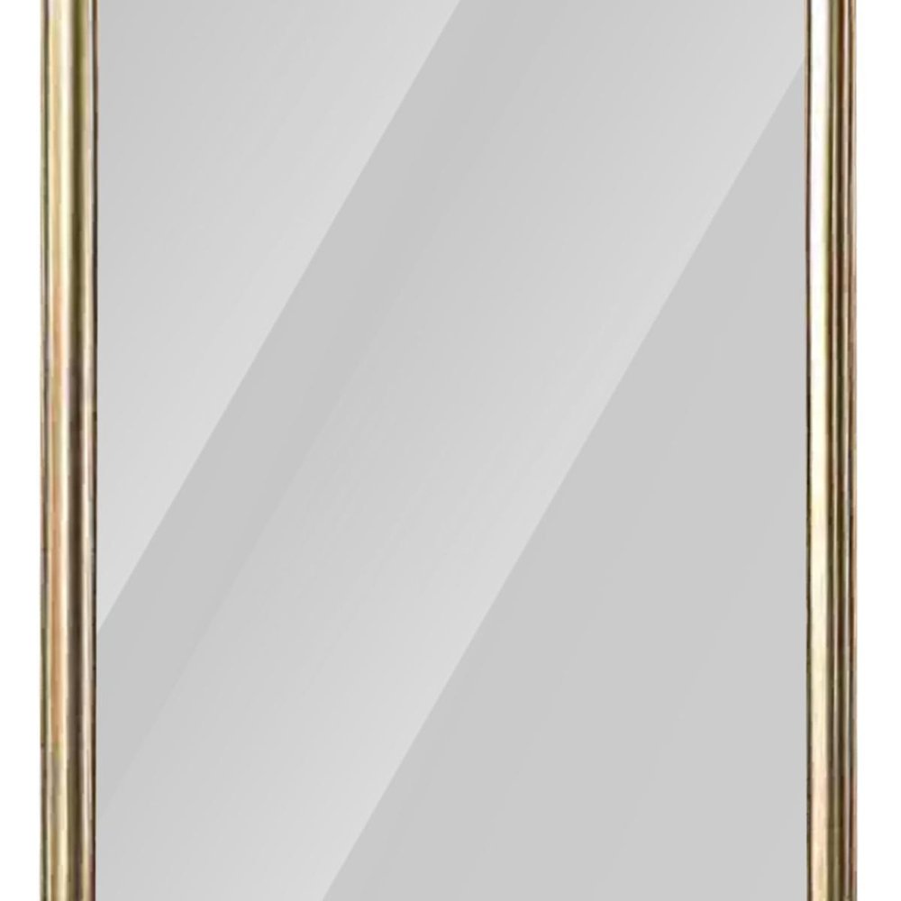 71" Golden Brown Wood Wall Mounted And Leaning Framed Full Length Mirror