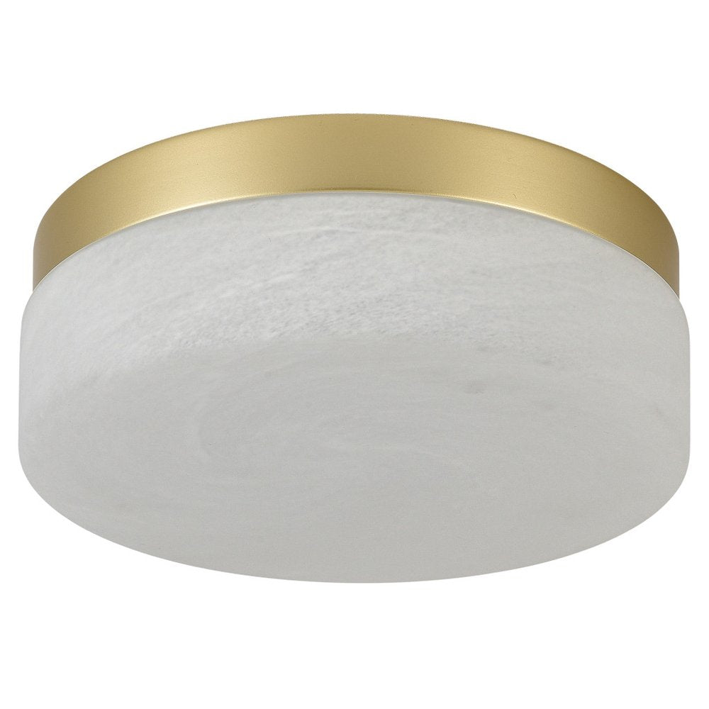 11" Black Metal And Frosted Glass Flush Mount Ceiling Light