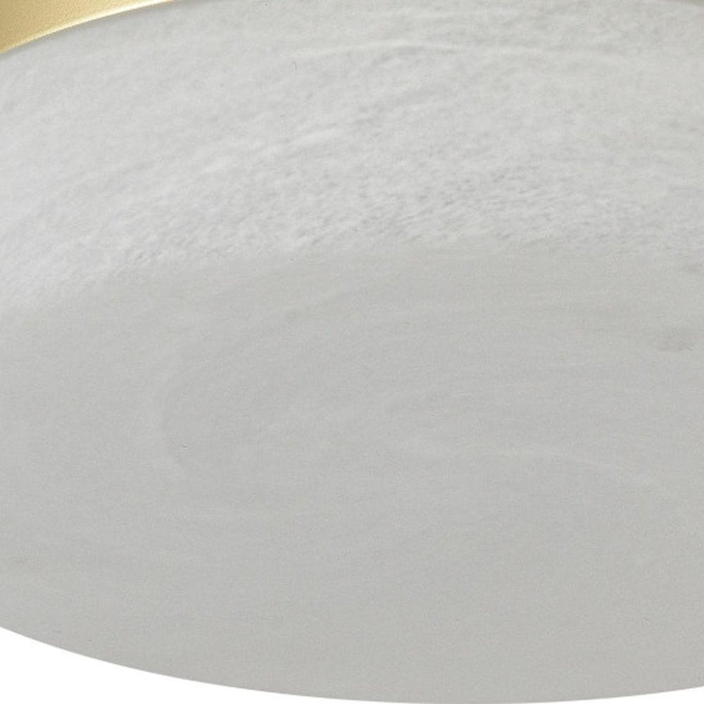 11" Black Metal And Frosted Glass Flush Mount Ceiling Light