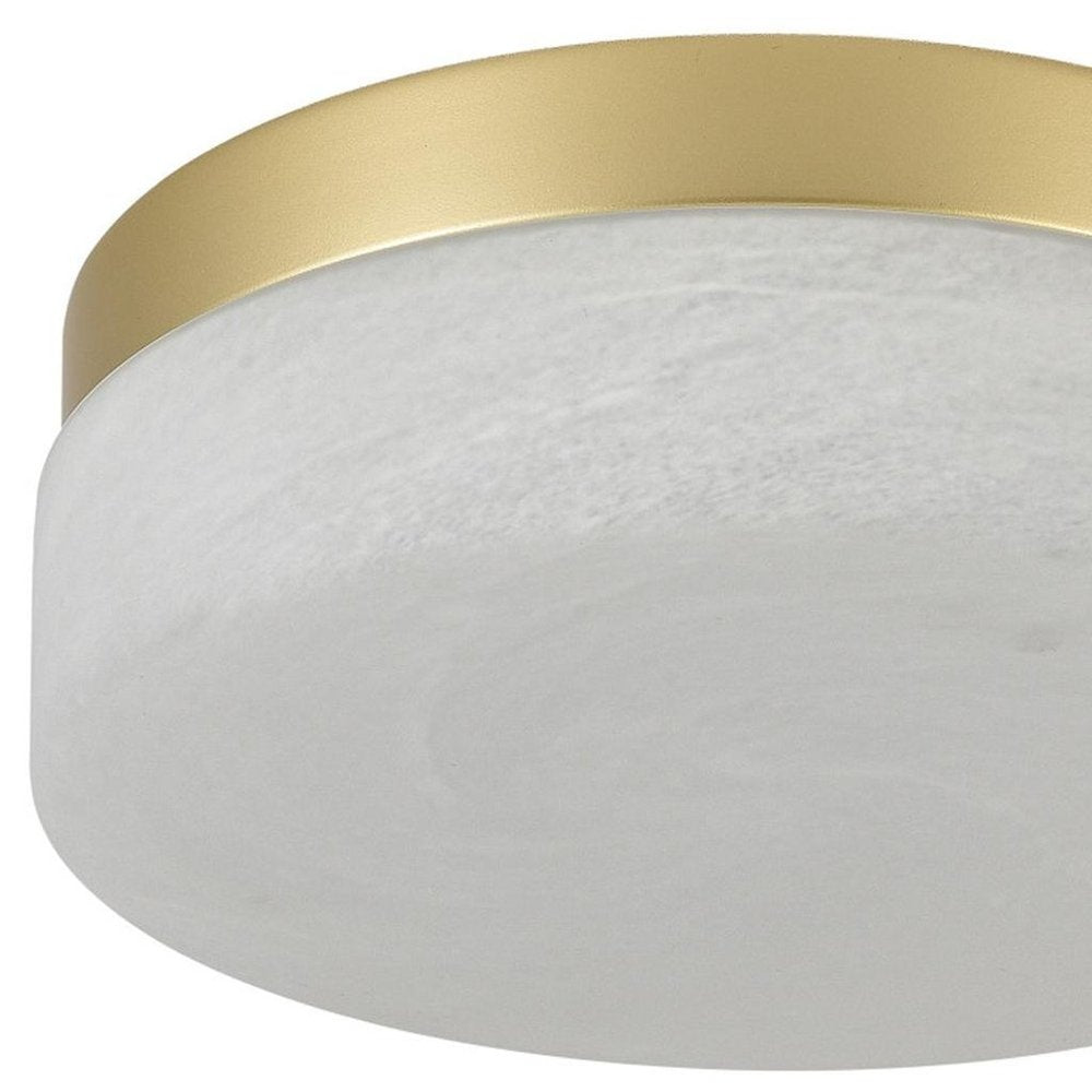 11" Black Metal And Frosted Glass Flush Mount Ceiling Light