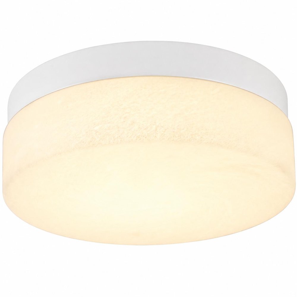 11" Black Metal And Frosted Glass Flush Mount Ceiling Light