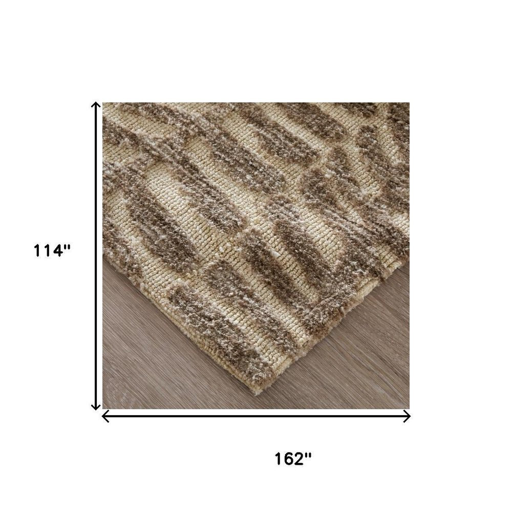 9' X 13' Taupe And Tan Animal Print Area Rug