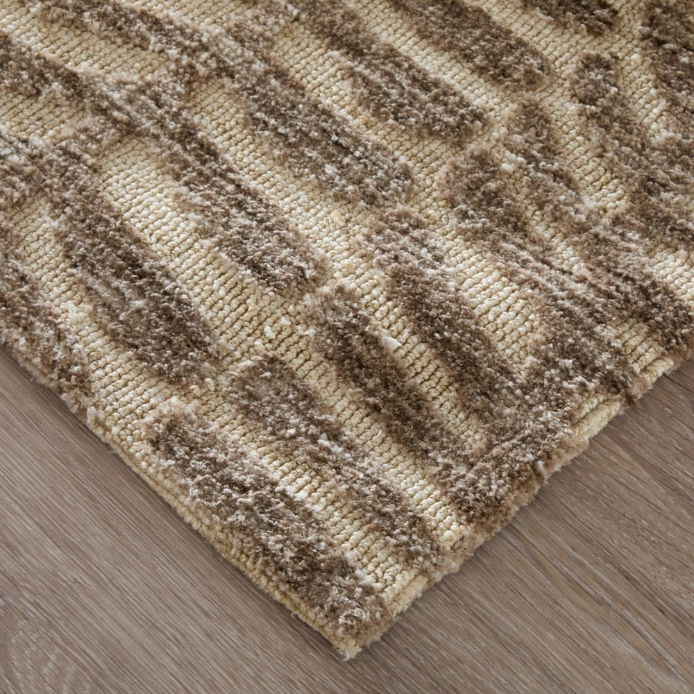 9' X 13' Taupe And Tan Animal Print Area Rug