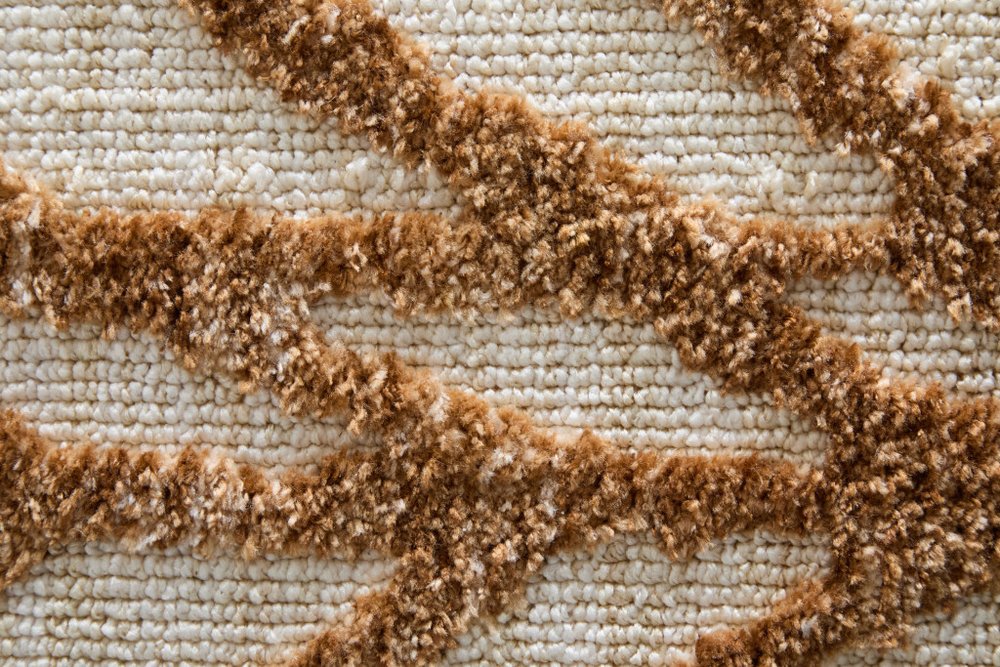 9' X 13' Brown And Tan Chevron Area Rug