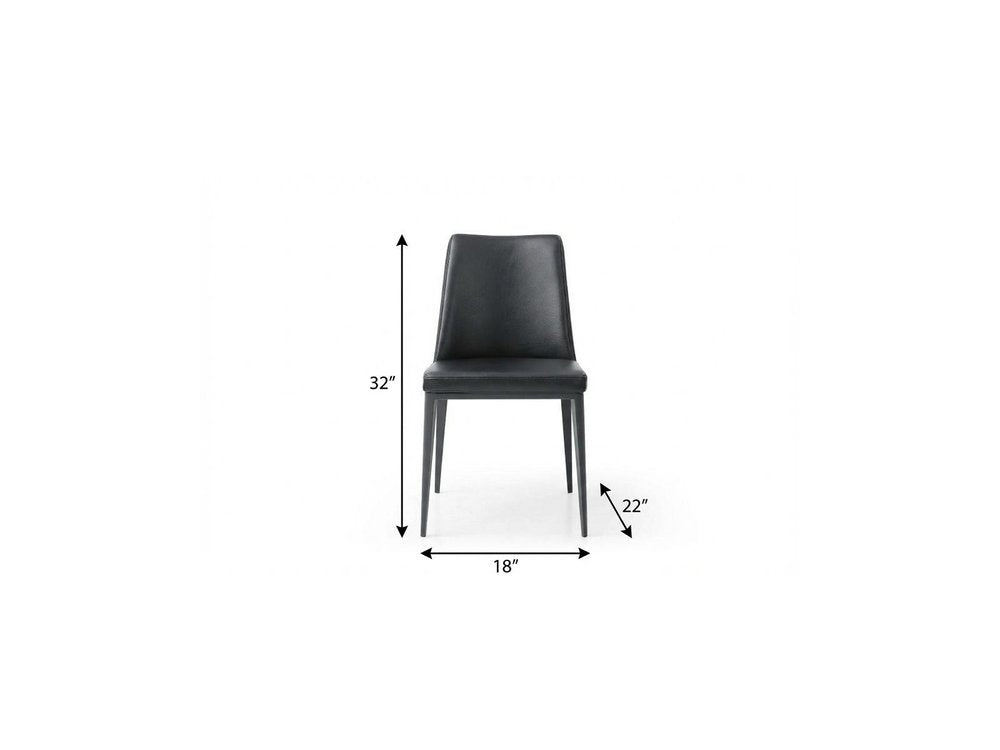Black Faux Leather Dining Parsons Chair