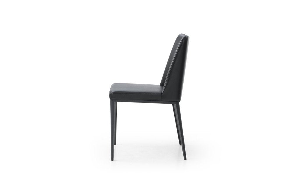 Black Faux Leather Dining Parsons Chair