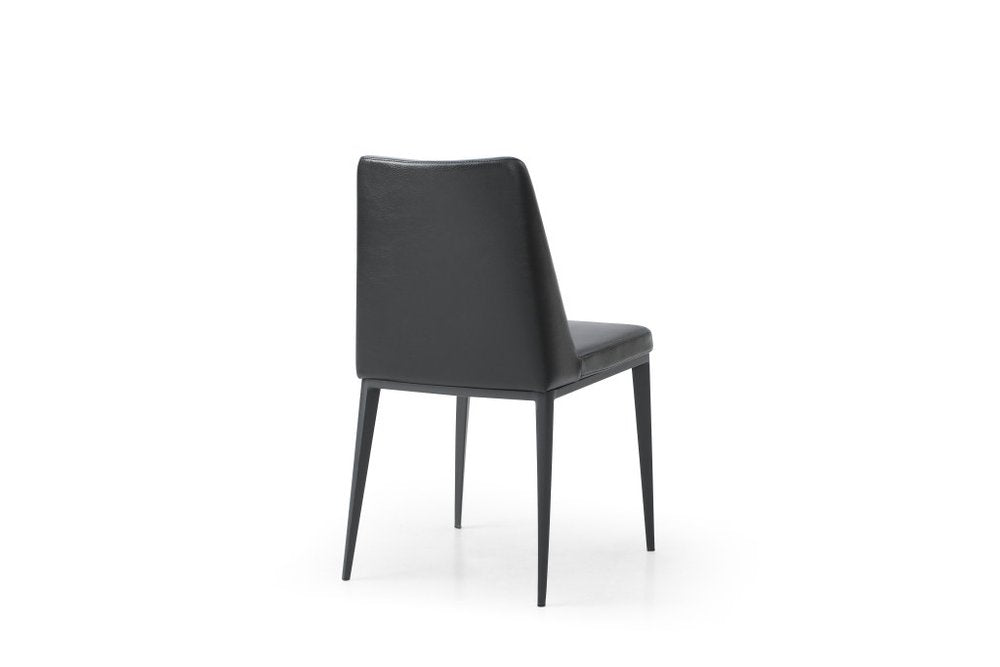 Black Faux Leather Dining Parsons Chair
