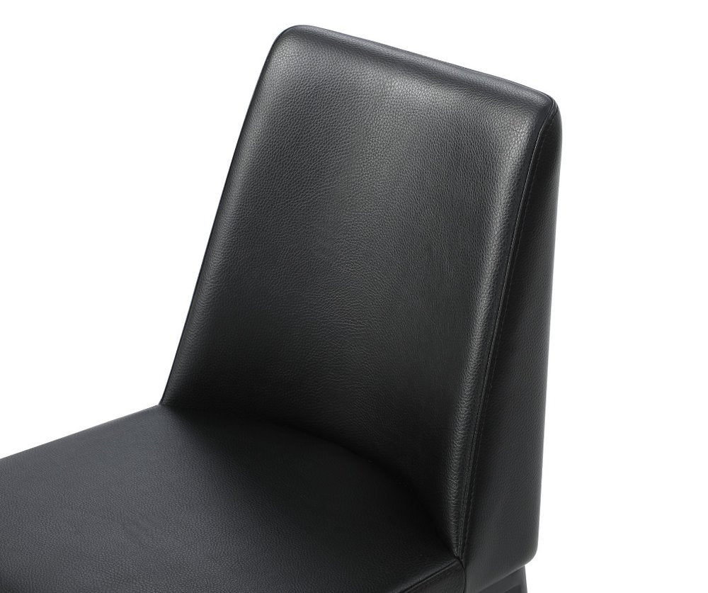 Black Faux Leather Dining Parsons Chair