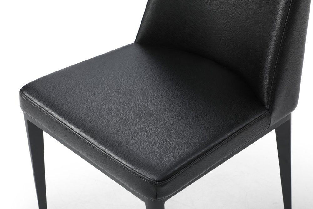 Black Faux Leather Dining Parsons Chair