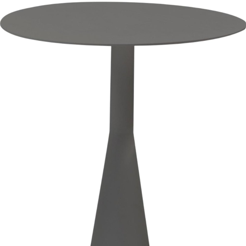 20" Dark Gray Aluminum Round Outdoor Side Table