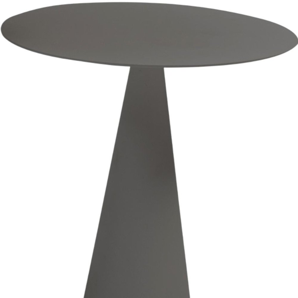 20" Dark Gray Aluminum Round Outdoor Side Table