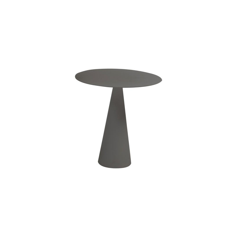20" Dark Gray Aluminum Round Outdoor Side Table