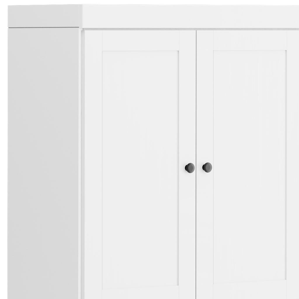 72" White Solid Wood Four Door Pantry Or Storage Closet