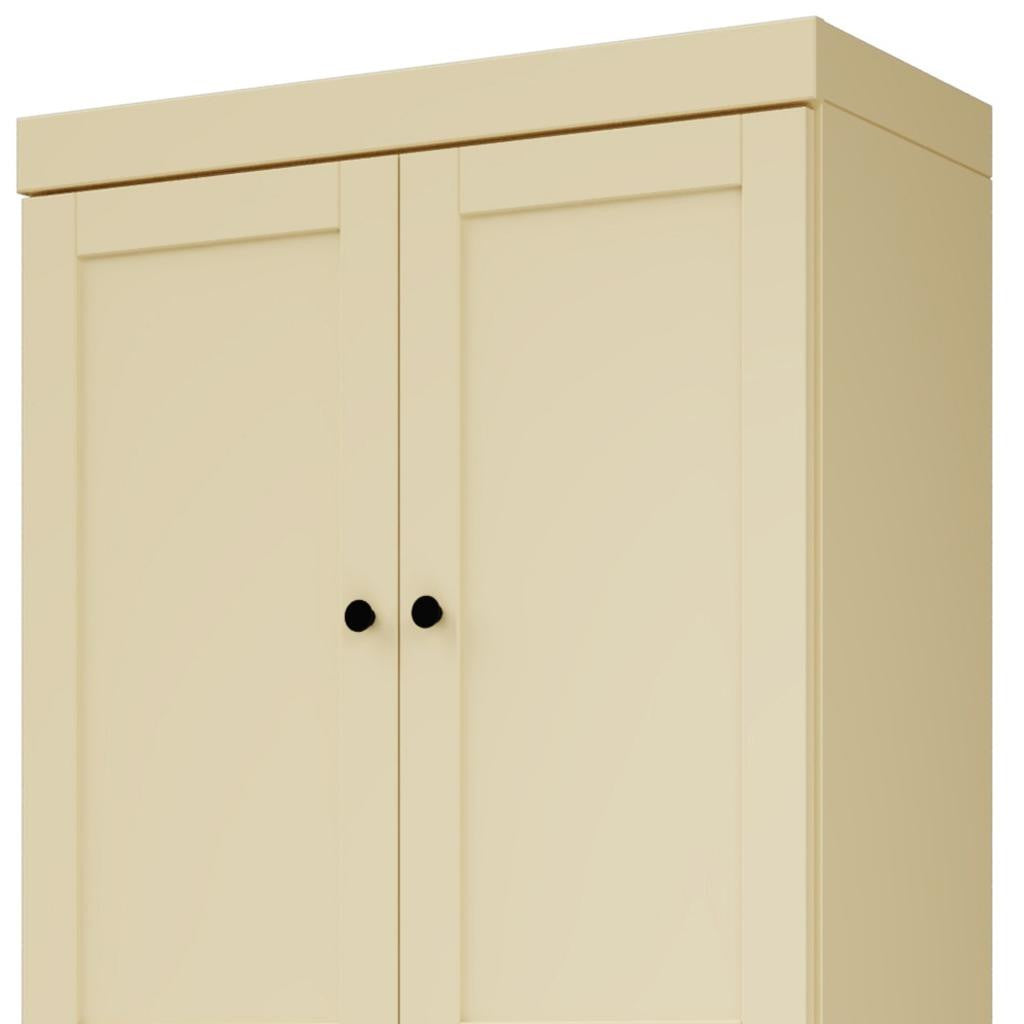 72" Yellow Solid Wood Four Door Pantry Or Storage Closet
